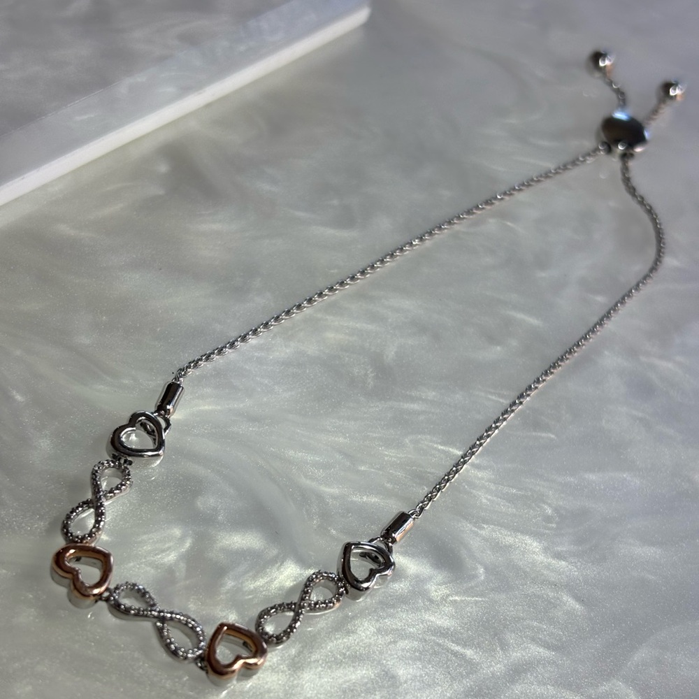 Yellow Gold and Silver Bolo Bracelet with Diamonds